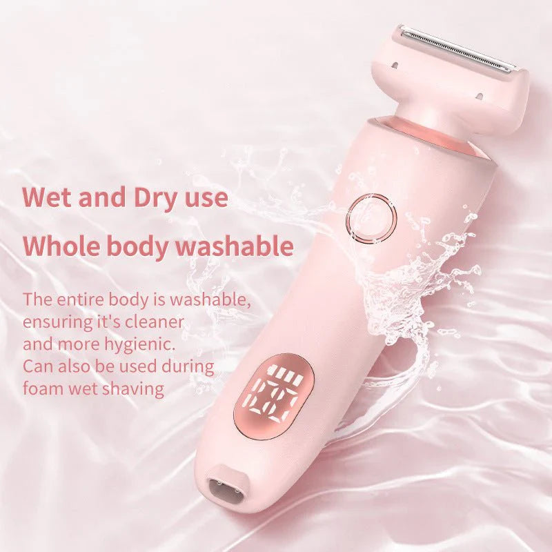 2 In 1 Hair Removal Epilator USB Rechargeable Trimmer Women Body Razor Face Leg
