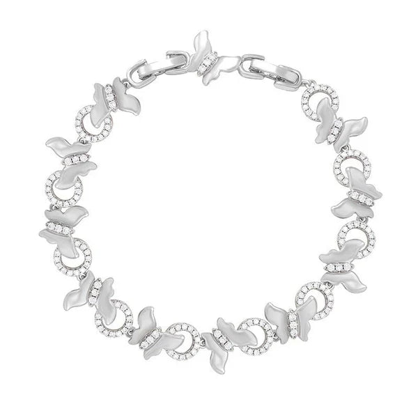Copper Inlaid Zircon Smart Butterfly Stitching Bracelet European