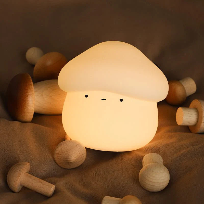 UNew Mushroom Small Night Lamp Cute Silicone Sleeping Timing Night Light