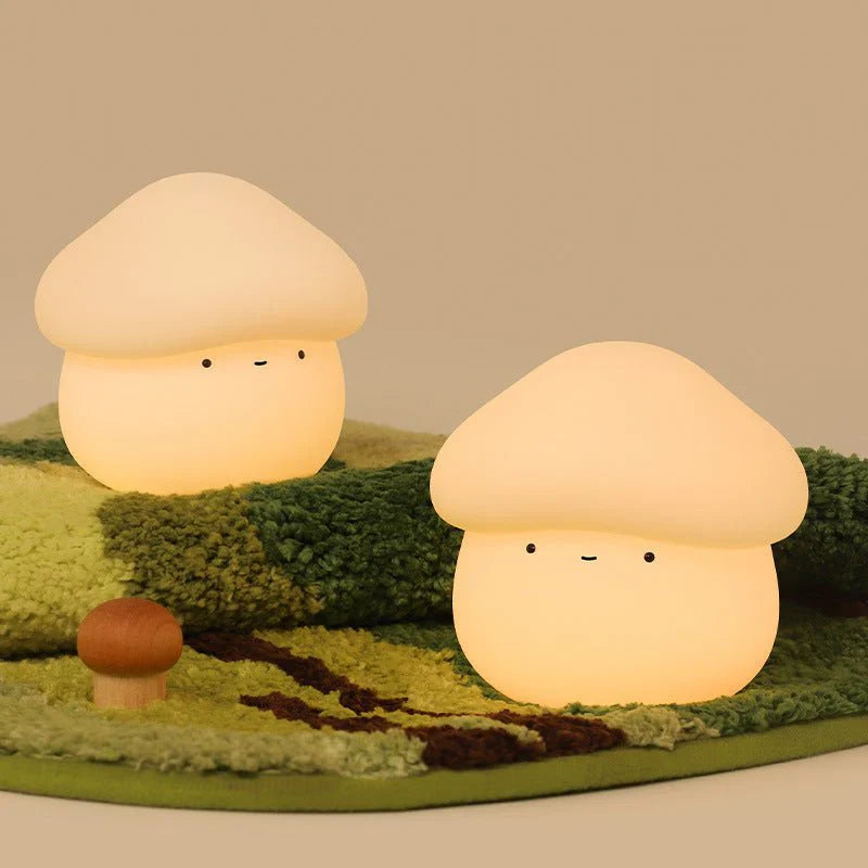 UNew Mushroom Small Night Lamp Cute Silicone Sleeping Timing Night Light