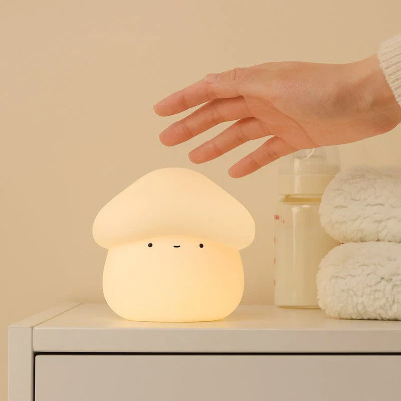 UNew Mushroom Small Night Lamp Cute Silicone Sleeping Timing Night Light